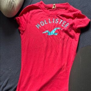 Hollister Scarlet Tee with Teal Emblem